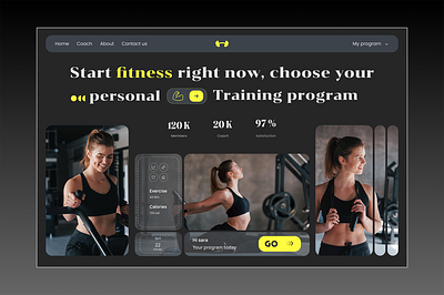 Gym & Fitness Landing Page branding design fitness gym landing ui web