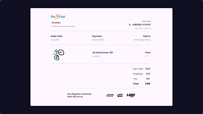 #Dailyui Purchase Receipt-017 dailyui design challenge design figma figma ui graphic design invoice design landing page concept product landing page sales receipt ui web design web section