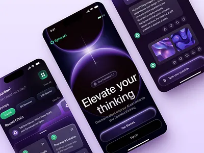SphereAi - Mobile for AI ai ai platform ai startup app design application design design graphic design human ai interface ios app design open ai product service startup ui uiux ux