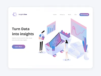 Insight Flow: Modern Data Mining Landing Page Design analytics datamining design dribbble shot figmadesign landing page ui ux web design