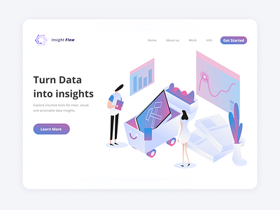 Insight Flow: Modern Data Mining Landing Page Design analytics datamining design dribbble shot figmadesign landing page ui ux web design