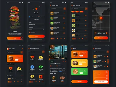 🍔 Foo Die - Modern Food Delivery App UI Design appdesignconcept appuikit cleandesign darkthemeui deliveryapp figmadesign foodapp fooddelivery foodordering foodui interactivedesign minimalui mobileappdesign mobileinterface modernui ondemandservice restaurantapp uiinspiration uiuxdesign userexperience