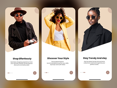 Fashion App Onboarding Screens app app design app design concept app ui app ux design fashion app mobile mobile ui design mobile ux mobile ux design onboarding online shopping style trendy ui ui design user friendly ux ux design