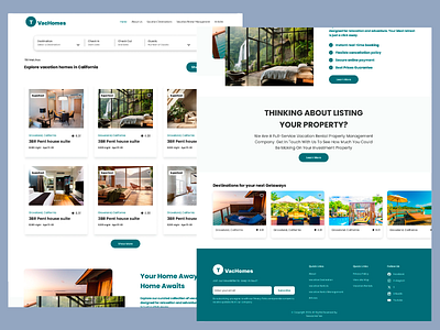 T VacHomes - Vacation Rental Web branding design house landing page design landing page ui landing page ux rental travelling ui ui design user experience ux ux design vacation web web design web development web ui web ux website design