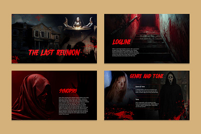 Horror Film Pitch Deck adobe photoshop creative presentation design film funding film pitch deck film presentation film template genre film graphic design horror film investor deck mock up movie pitch deck movie presentation pitch deck pitch deck design powerpoint presentation ppt presentation design presentation template