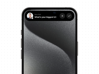 real-time polls / dynamic island button dynamic island figma prortotype interaction ios list microinteraction mockup poll ui