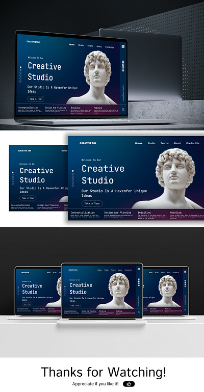 Creative Studio Hero Banner banner design hero section ui ux web design