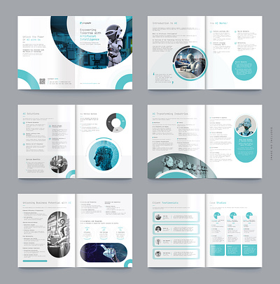 Artificial Intelligence Bi Fold Brochure Design ai ai brochure artificial intelligence bi fold bi fold brochure bifold bifold brochure brochure brochure template clean brochure creative brochure design folding brochure graphic design illustrator layout design multipage brochure print brochure print design print template