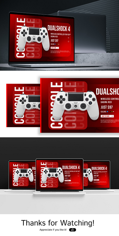 Console DualShock Hero Banner app design figma ui ui design uiux ux design web design