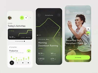 Connecta — Running & Fitness Tracker UI activity application challenge design fitness running sport tracker ui