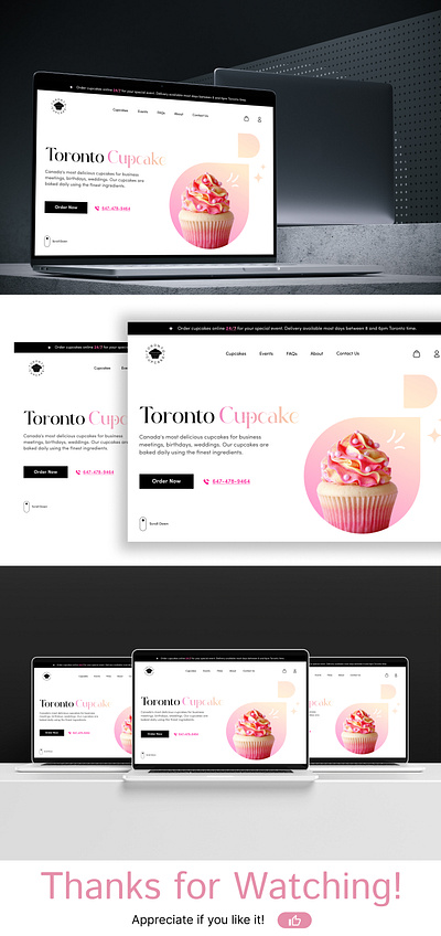 Toronto Cupcake Hero Banner design figma landing page ui ui ux ux design web web design website