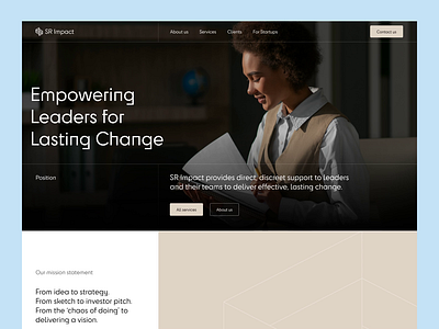 SR Impact - Landing page scroll animation animation business company website corporate website design fintech graphic design hero page landing page main page scroll ui uxui video webdesign website