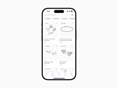 Jewelry Ecommerce iOS App app cross platform design ecommerce gray ios jewelry online store product design shop ui ux