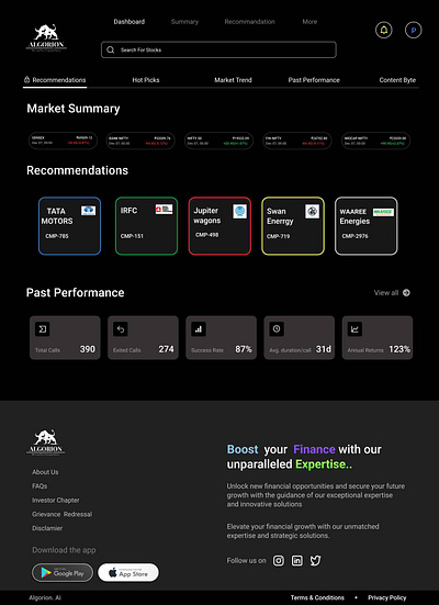 Web Design called "Algorion" animation graphic design logo ui