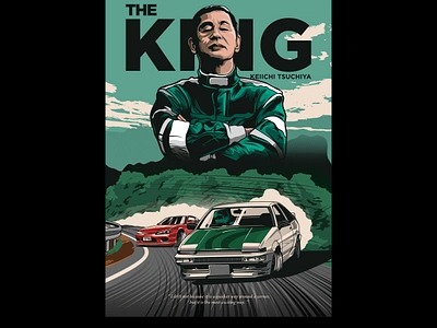 Drift King Keiichi Tsuchiya T-Shirt Design apparel automotive car cars design graphic design illustration merch racing