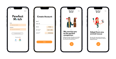 Pawfect Match: Mobile app application mobile product ui uxui