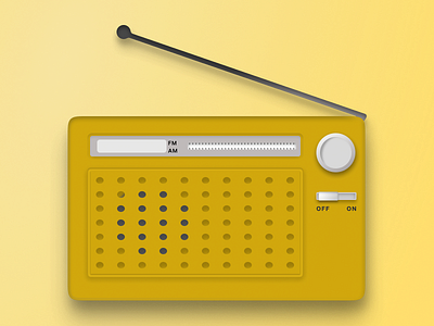 Retro Radio Skeuomorphism 3d animation branding graphic design ui