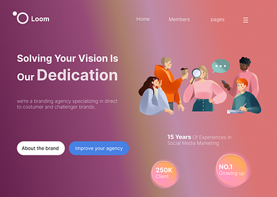 Loom Agency agency brand figma gooddesign illustration redesign ui ux webdesign website wireframing