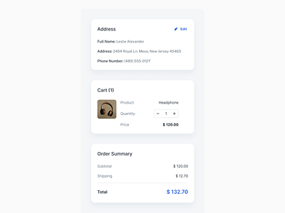 Order Detail add to cart cart checkout checkout flow checkout page dashboard delivery ecommerce ecommerce shop order saas shopping shopping basket ui ux