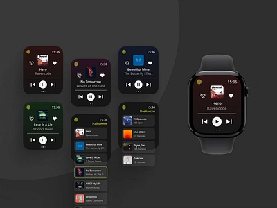 Daily UI 009 – Music Player animation applewatch applewatchappdesign applewatchui daily 100 challenge daily ui dailyui009 design motion graphics ui ux watchapp watchappui web design