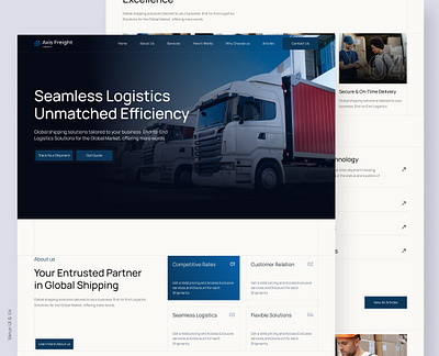 Axis freight Logistics cargo cargo delivery concept delivery design figma landing page shipping transportation ui ui design website website design