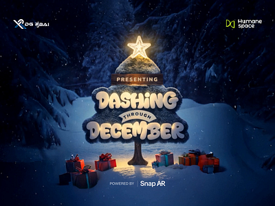 Dashing Through December | Snap AR Meetup | XDG Mumbai 3d brand brand identity branding christmas christmas 3d design christmas design christmas stars christmas theme december graphic design illustration logo snow visual identity