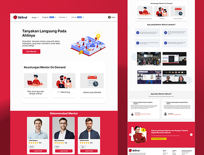 Skilvul - Mentor & Mentee Landing Page app branding design graphic design illustration mentee mentor ui web design