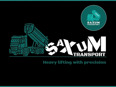 Saxum - Transport Service branding graphic design heavy industry logo puzzlstudio.com transportation