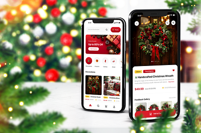 🎄 Holiday eCommerce App Concept aliexpress app design b2b b2c cart christmas design christmas tree christmas web design christmas wreath e commerce ecommerce app market marketplace new year online store promo shop shopping tree ui design