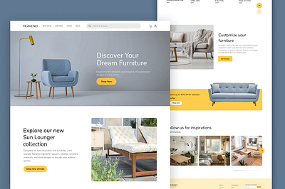 Furniture Store Landing Page furniture ui web design