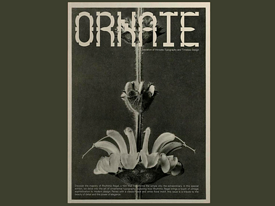 Ornate Typography Poster black and white poster botanical design classic elegance creative dark design design tribute green inspiration minimal contrast monochrome aesthetics nature ornate typography poster retro inspiration sophisticated style typographic poster typography vintage design