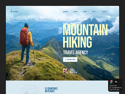 Auto-improving spacing in text layers with our Figma Plugin agency figma hiking mountains plugin tours travel typography web web design webdesign