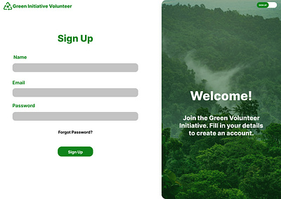 Volunteer Sign Up Page design green product design sign up ui volunteer