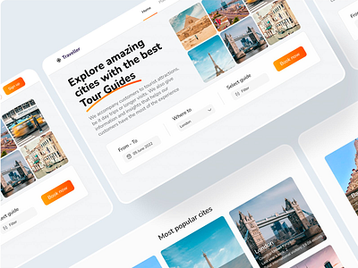 Traveller- Travel Landing Page branding design landing page landing page design landing page ui travel travel web travel website traveller ui ui design ux ux design web design web development web ui web ux website website design website landing page ui