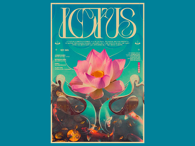 Poster of Lotus Flower aquatic life botanical cultural poster design floral symbolism flower harmony inspirational lotus lotus flower meditation poster modern modern typography nature nature poster serene design spiritual growth vibrant colors water lilies water symbolism