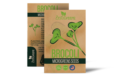 Broccoli Micro Greens Seeds broccoli ecodesign label design micro seeds packaging design plant packaging seed packet seeds packaging sustainable design