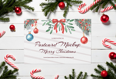 Free Christmas Postcard Mockup branding brochure card christmas flyer free mockup mockup paper postcard stationery