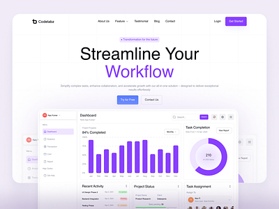 Project Management Tool ✦ Codelabz design figma studio ui ux