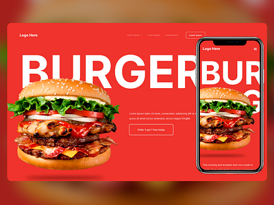 Burger Branding Concept branding burger burger restaurant design design template fast food food website landing page landing page design landing page ui online ordering ui ui design ui ux ux ux design visual design web web design website