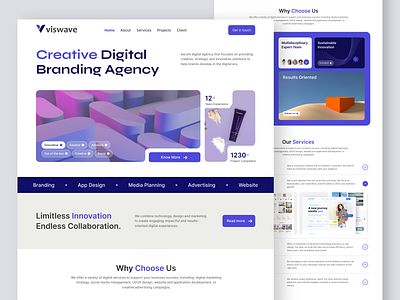 Viswave - Digital Agency Landing Page design designproject figma productdesign ui userexperience userinterface ux