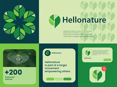 Hello nature branding chat chat bubble communication connection eco ecofriendly hello leaf logo nature organic power speach sustainability tree