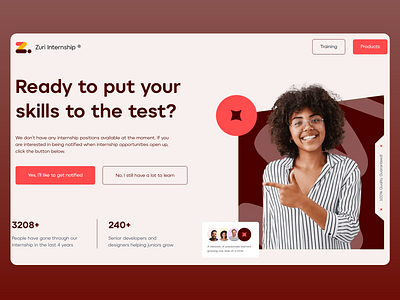 Landing page for Zuri Internship. design education job search landing page landing page ui landing page ux mddern signup form tech training ui ui design ui ux ux ux design web web design webite design website