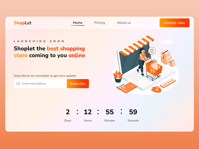 ShopLet - Online Shopping Store branding design ecommerce landing page landing page design landing page ui landing page ux online online store shopping shopping store ui ui ux ux web web design web store web ui webdesign website