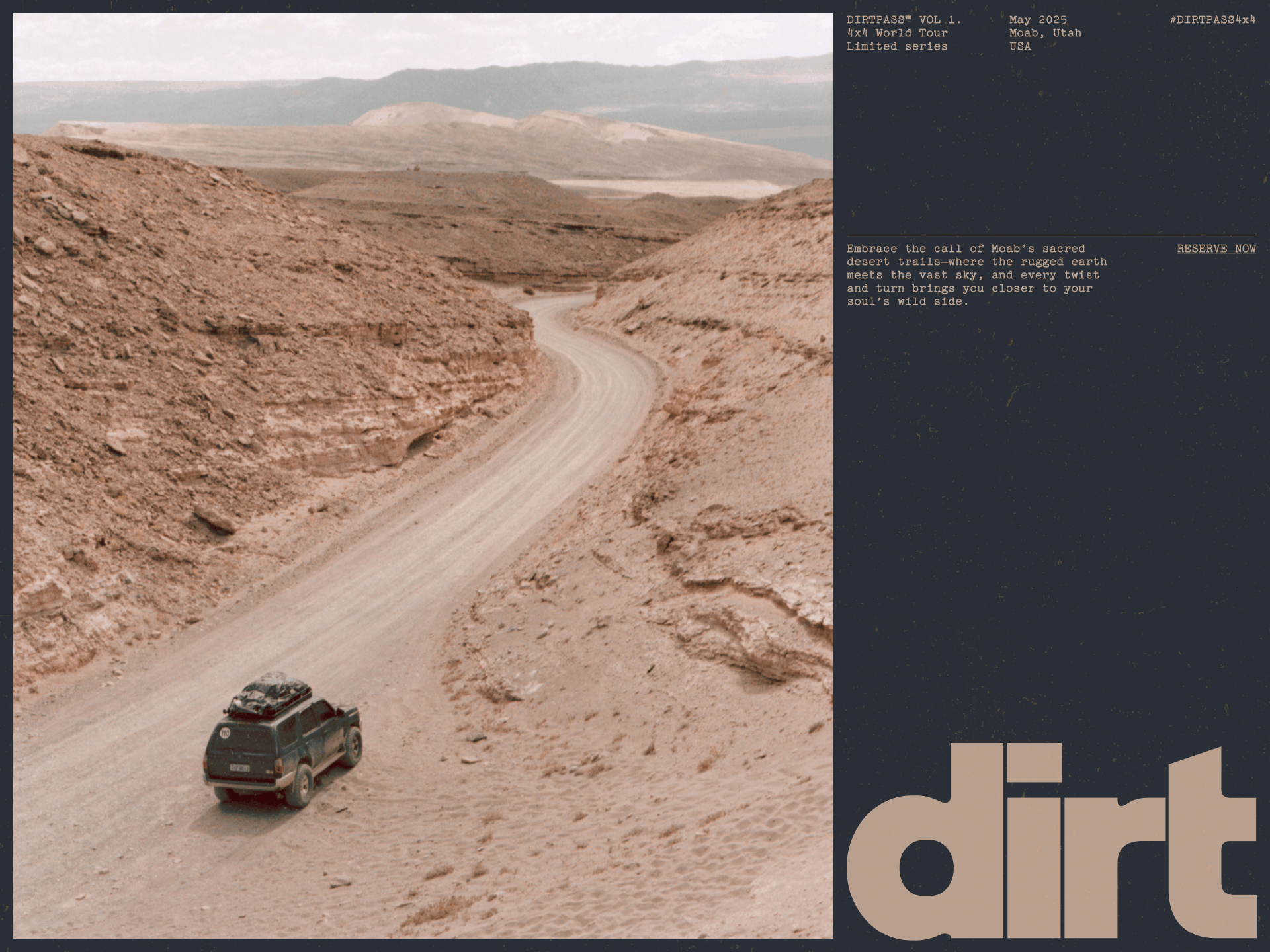 DIRTPASS™ VOL 1. 4x4 adventure brand identity branding design identity interface logo offroad rugged type typography visual