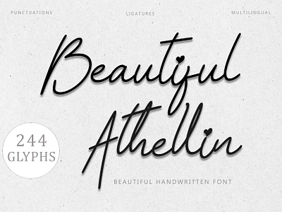 Beautiful Athellin beautiful branding christmas design font font design graphic design handwritten illustration logo lovely monoline ui valentine