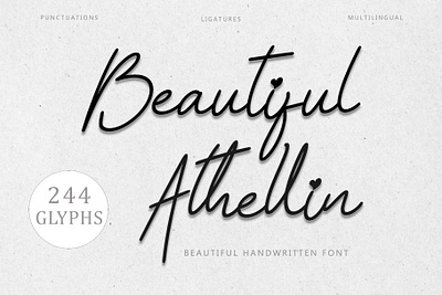 Beautiful Athellin beautiful branding christmas design font font design graphic design handwritten illustration logo lovely monoline ui valentine