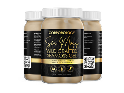 Wild Crafted Sea Moss Gel label design product packaging sea moss sea moss supplement seamoss food seamoss gel supplement label design