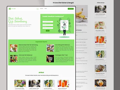 Healthy Care - Diet Website Landing Page bmi branding calorie design diet health tracking ui web design