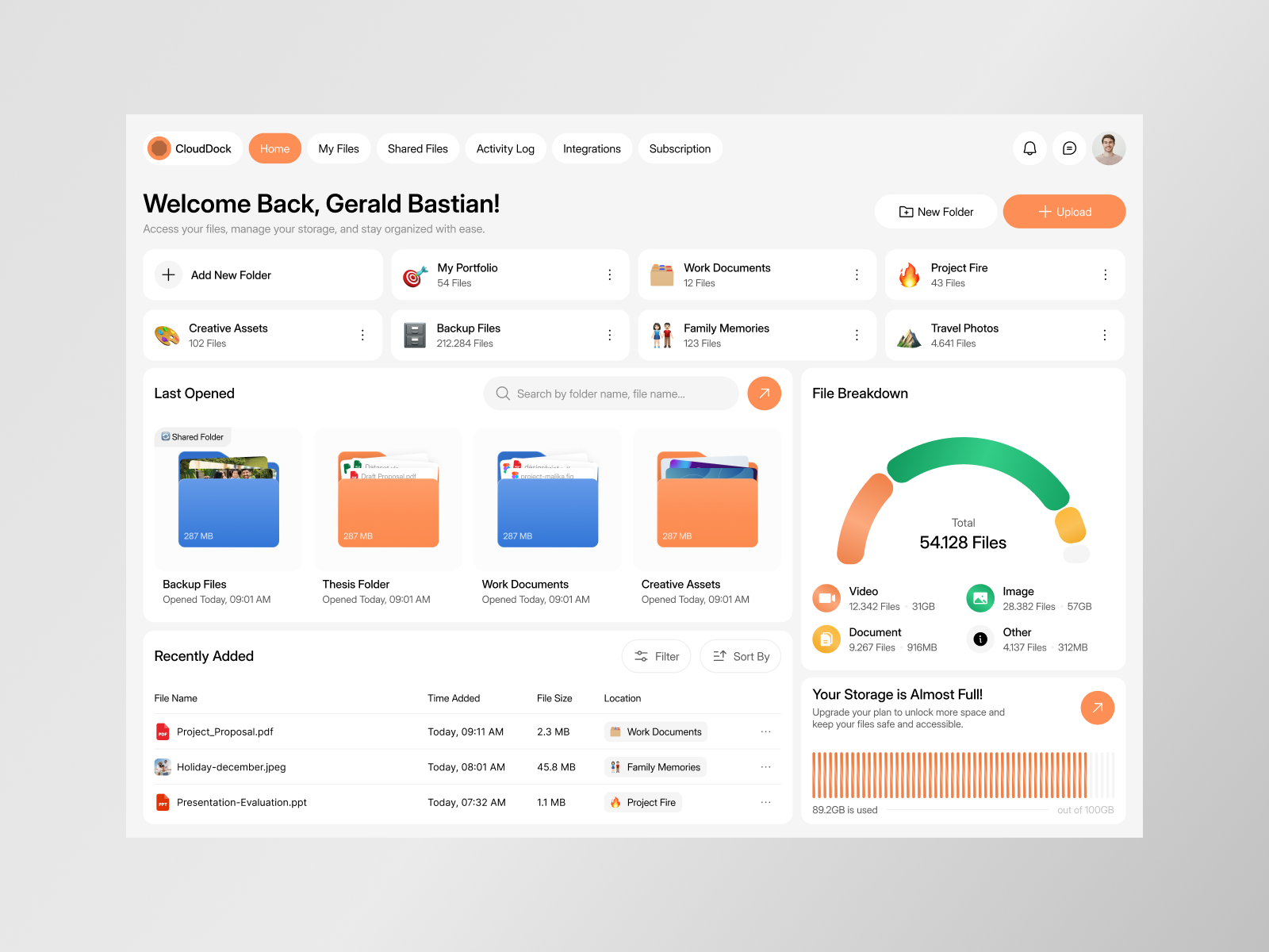 Example of Clean Dashboard Design