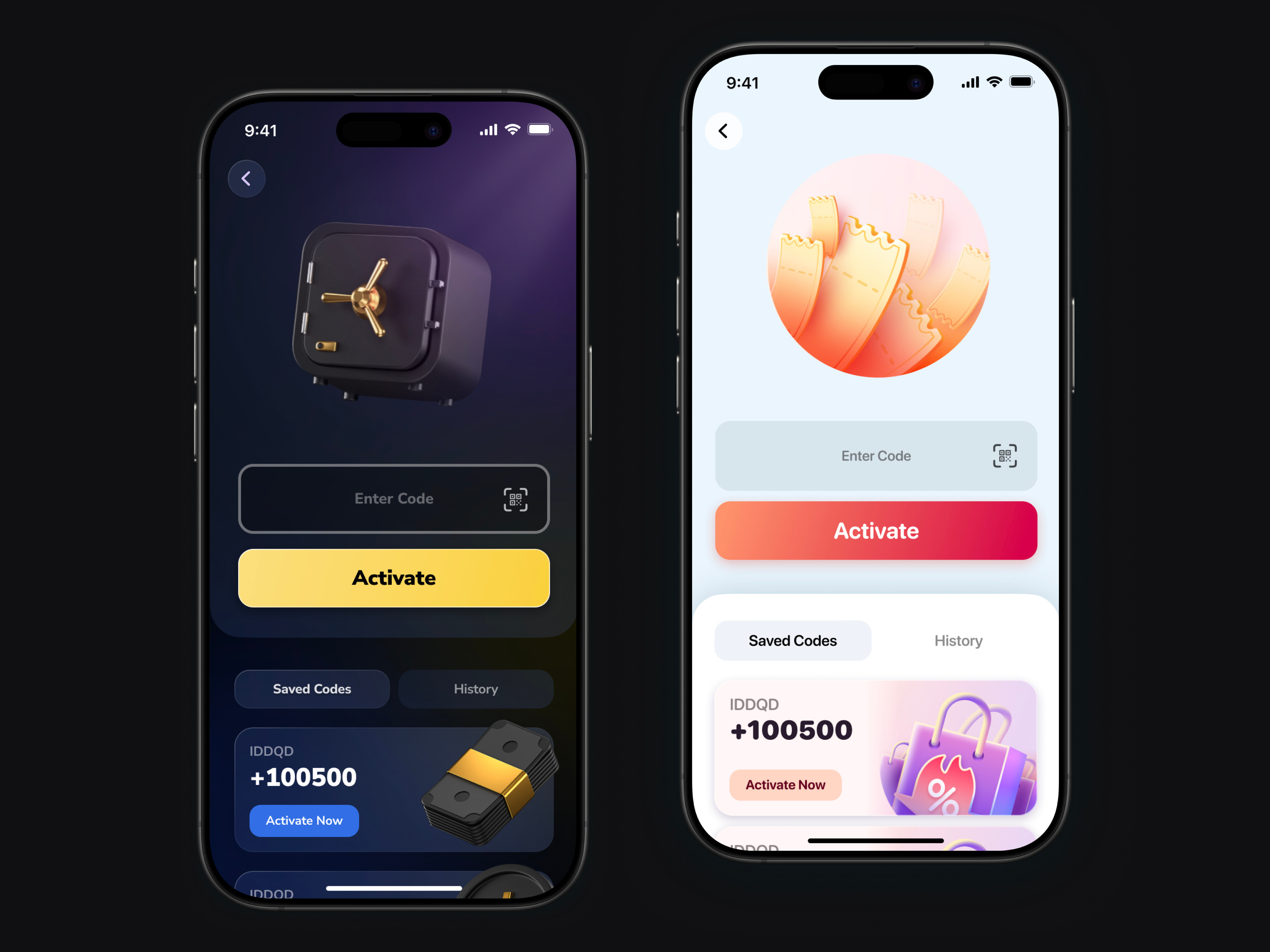 Promo Code Screens activate app code game ios mobile mobile app promo promo code ui uiux
